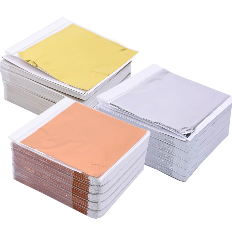 Nail Foil Transfer - 100 feuilles de papier imitation or,