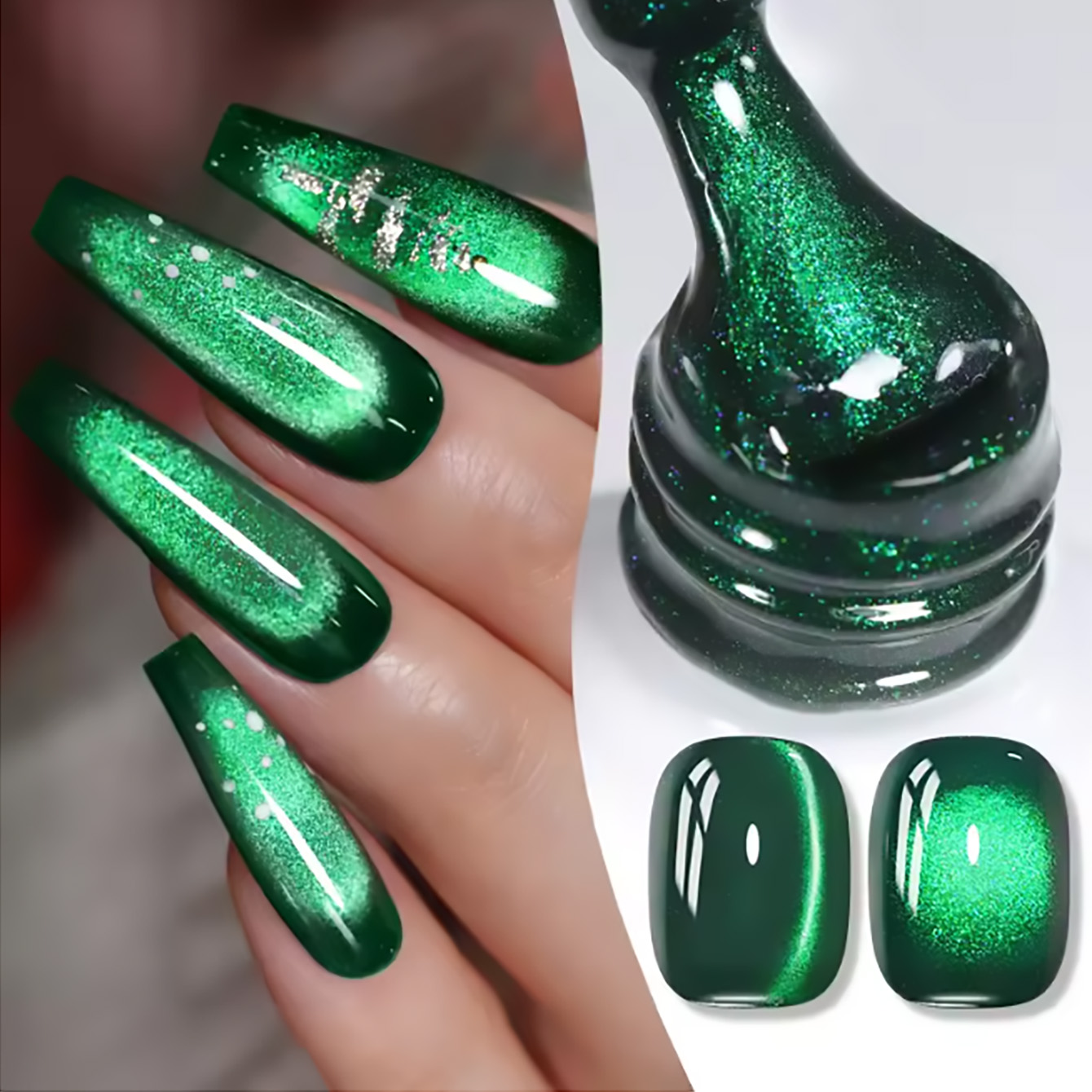 Nail Art Emerald Green - Vernis à ongles gel magnétique vert