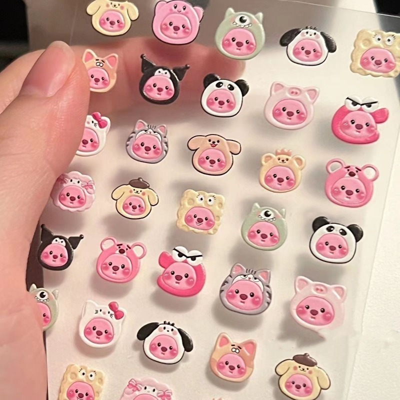 Nail Art Quirky - 2 autocollants 3D en relief pour