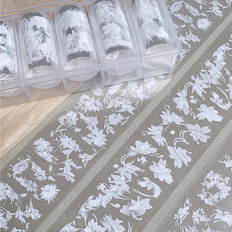 Nail Foil Transfer - 6 rouleaux/boîte Autocollants de transfert pour