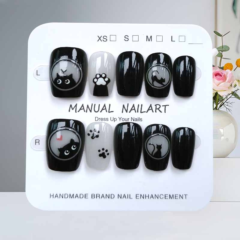 Nail Art Pink - 10 pièces dessin animé mignon chat