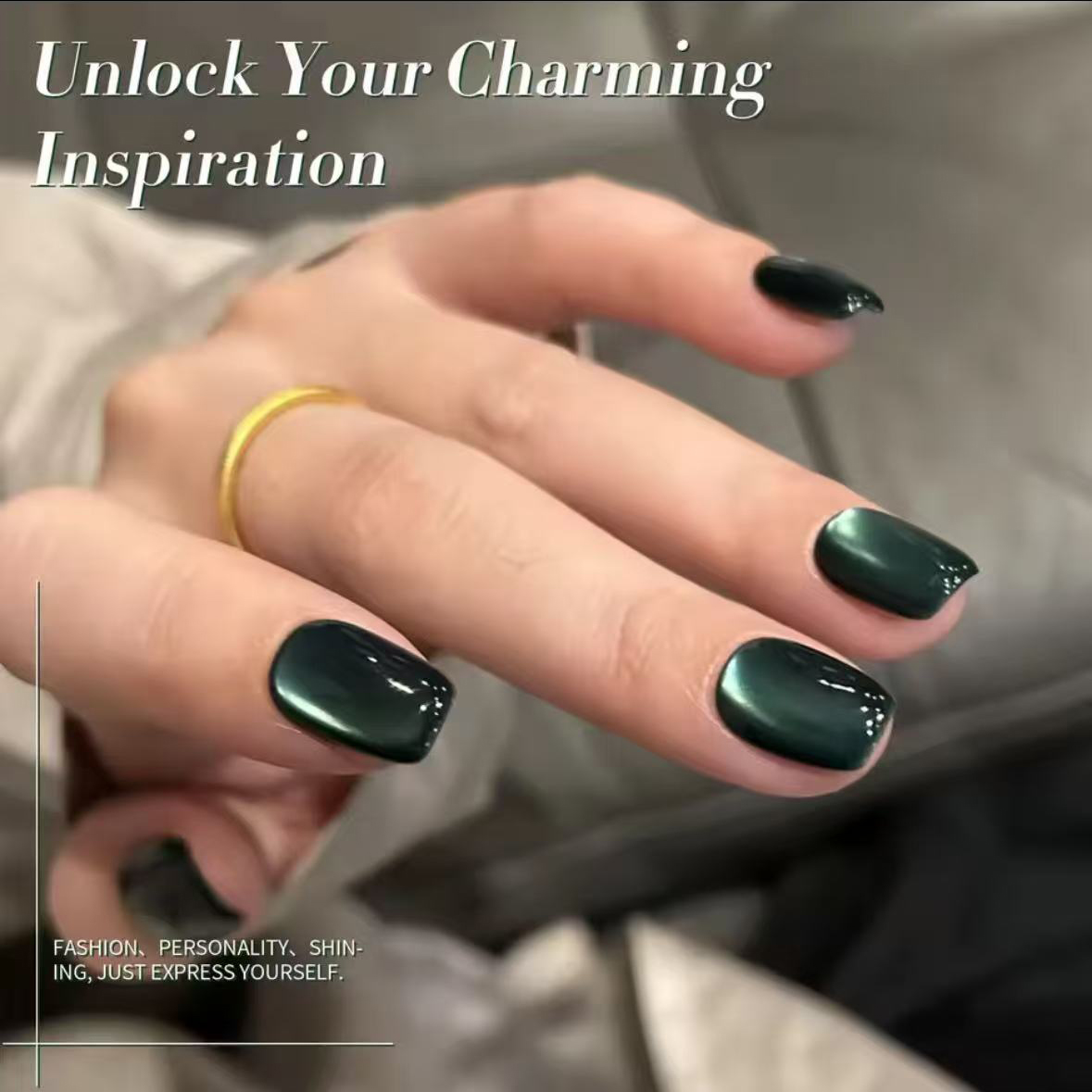 Nail Art Emerald Green - MIANEL Gel à ongles vert œil