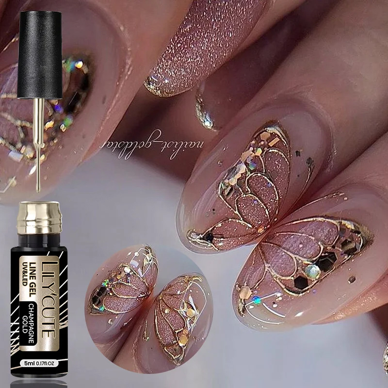Nail Art Rose Gold - LILYCUTE 5ml Super brillant peinture métallique