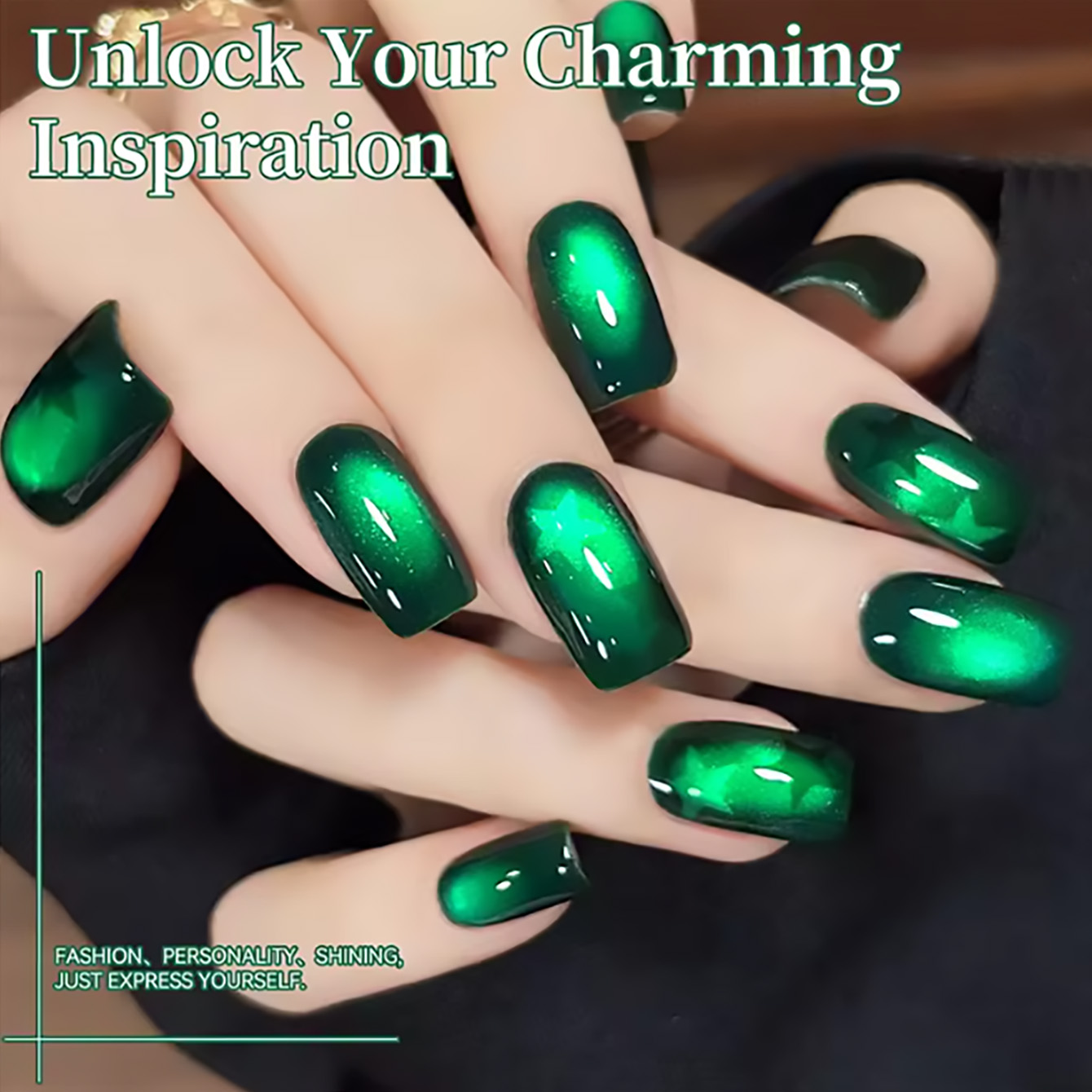 Vernis à ongles gel magnétique - Nail Art Emerald Green avis et prix