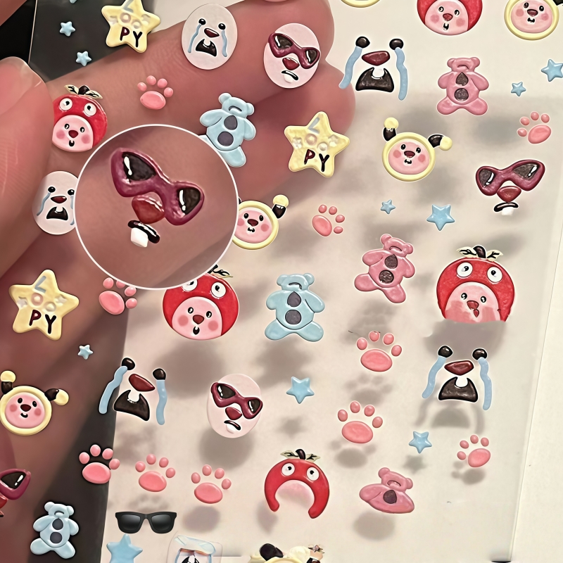 2 autocollants 3D en relief po - Nail Art Quirky avis et prix