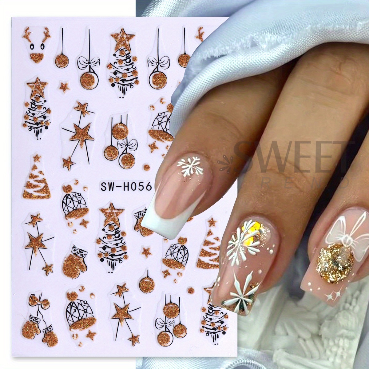 2 pièces magnifiques autocolla - Nail Art Xmas avis et prix