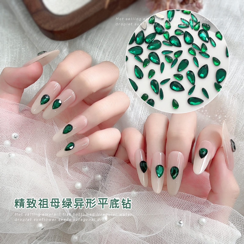 Strass 3D à dos plat vert fonc - Nail Art Emerald Green avis et prix