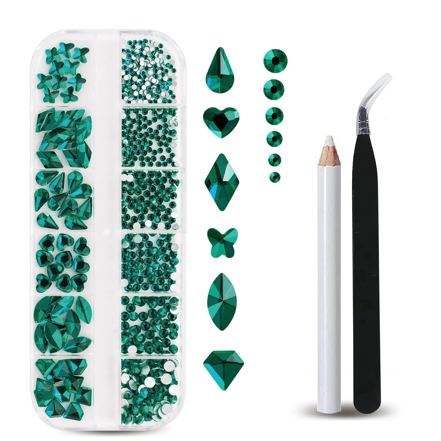 Strass pour ongles à dos plat  - Nail Art Emerald Green avis et prix