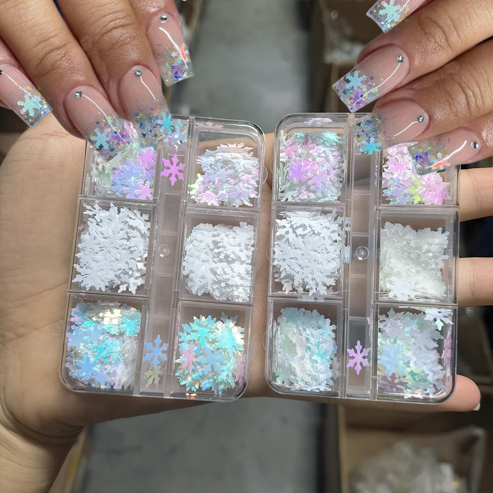6/12 grilles 3D Aurora flocons - Nail Art Xmas avis et prix