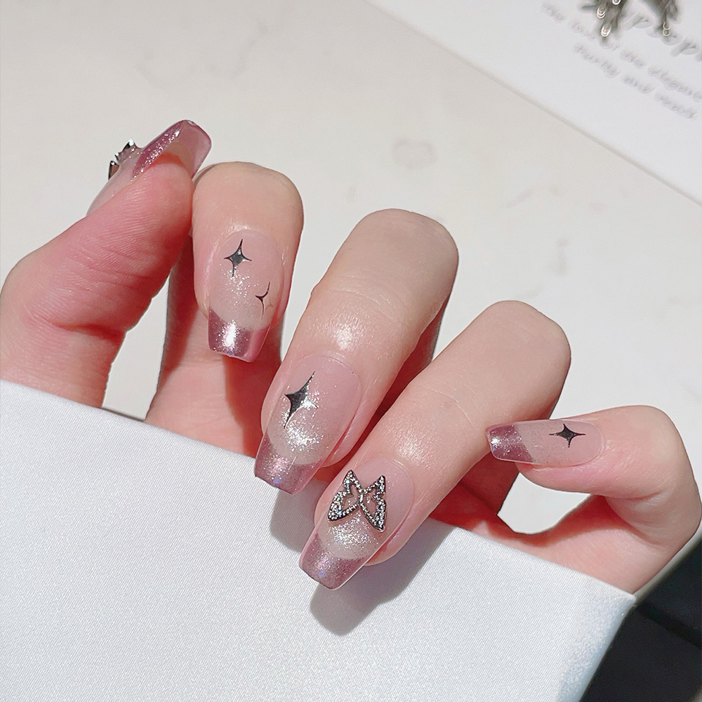 Kit de 10 faux ongles trapézoï - Nail Art Pink avis et prix