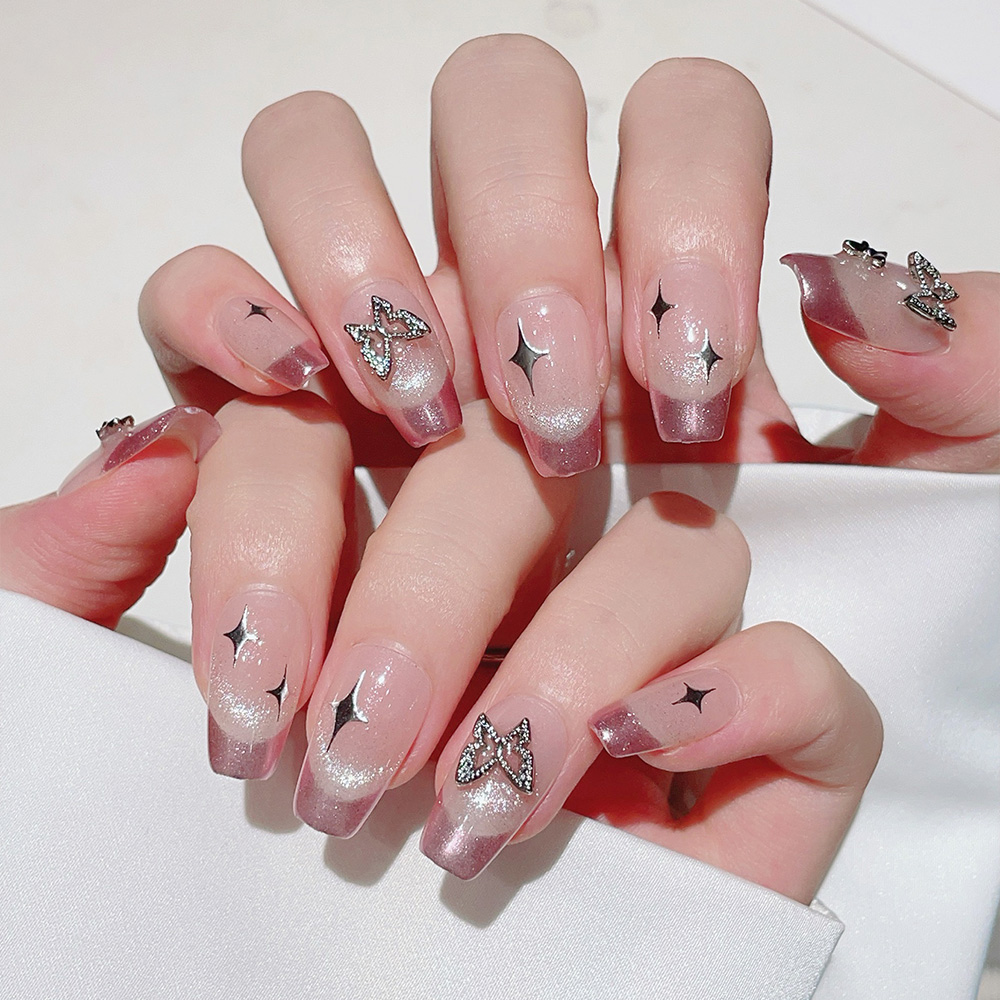 Kit de 10 faux ongles trapézoï - Nail Art Pink avis et prix