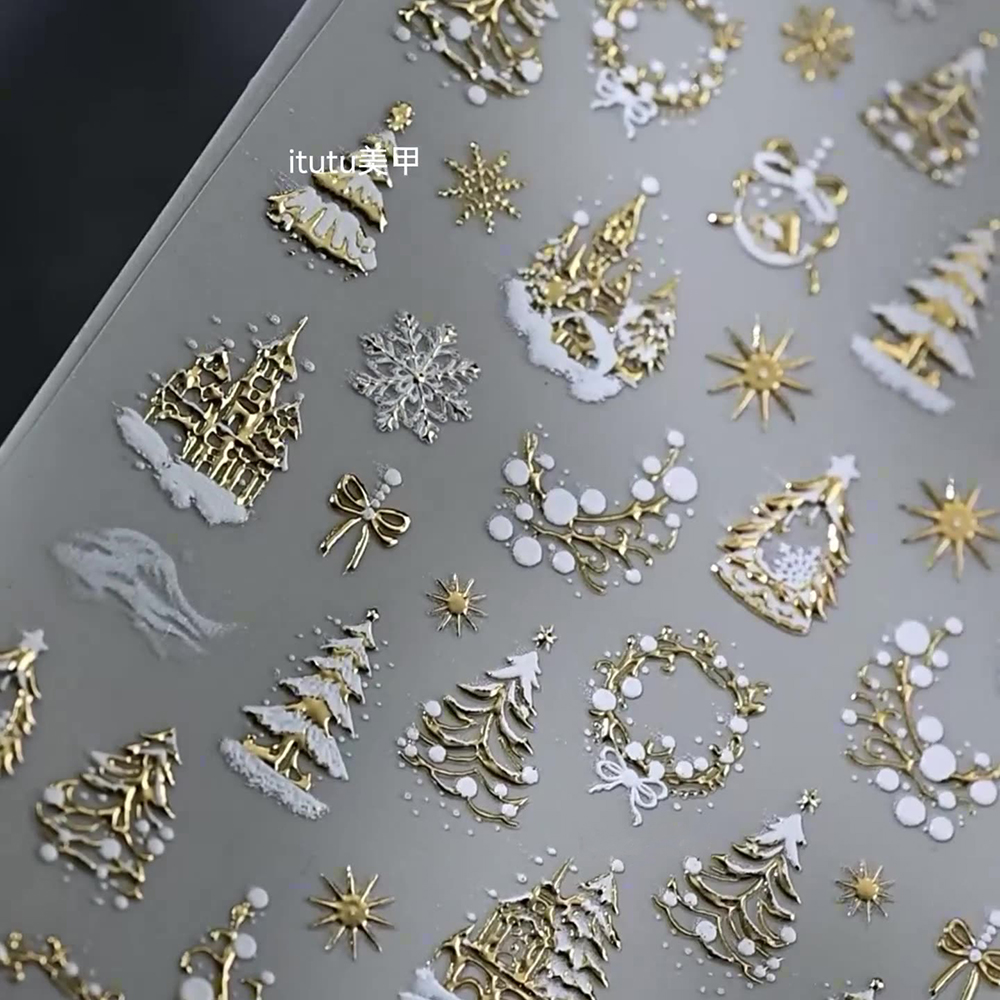 1pc 5D or neige arbre de noël  - Nail Art Xmas avis et prix