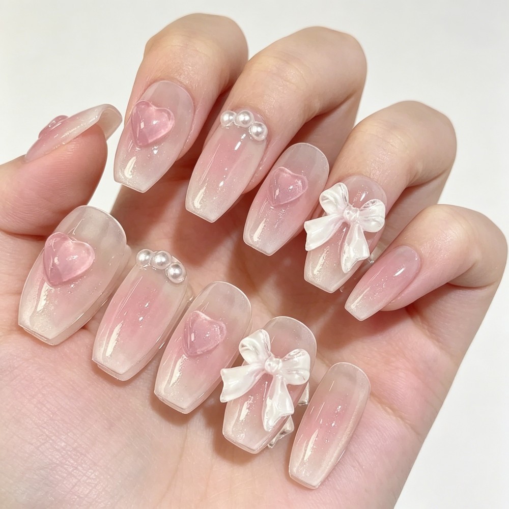 Faux ongles courts amovibles f - Nail Art Pink avis et prix