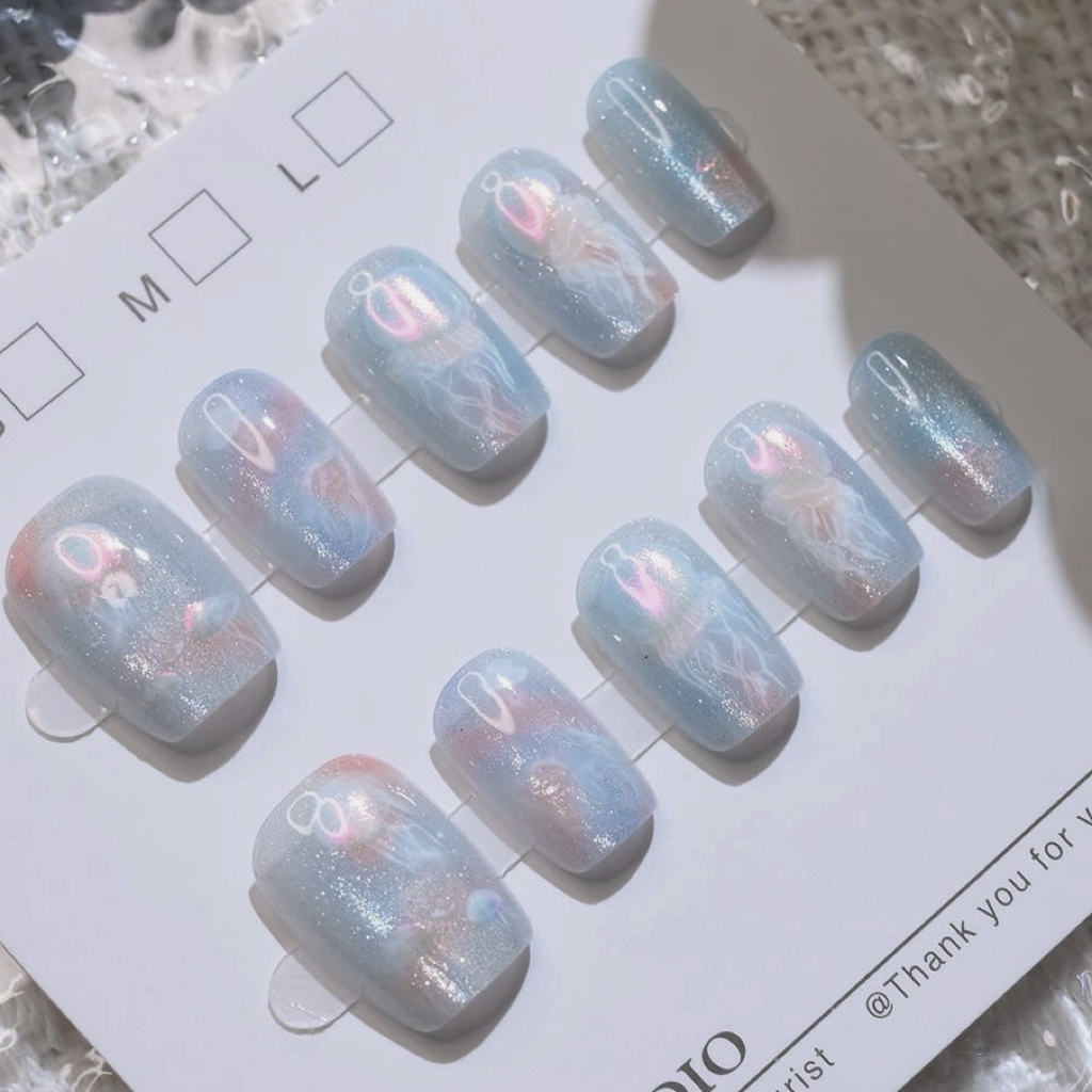 10 pièces femmes couleur médus - Nail Art Press On avis et prix