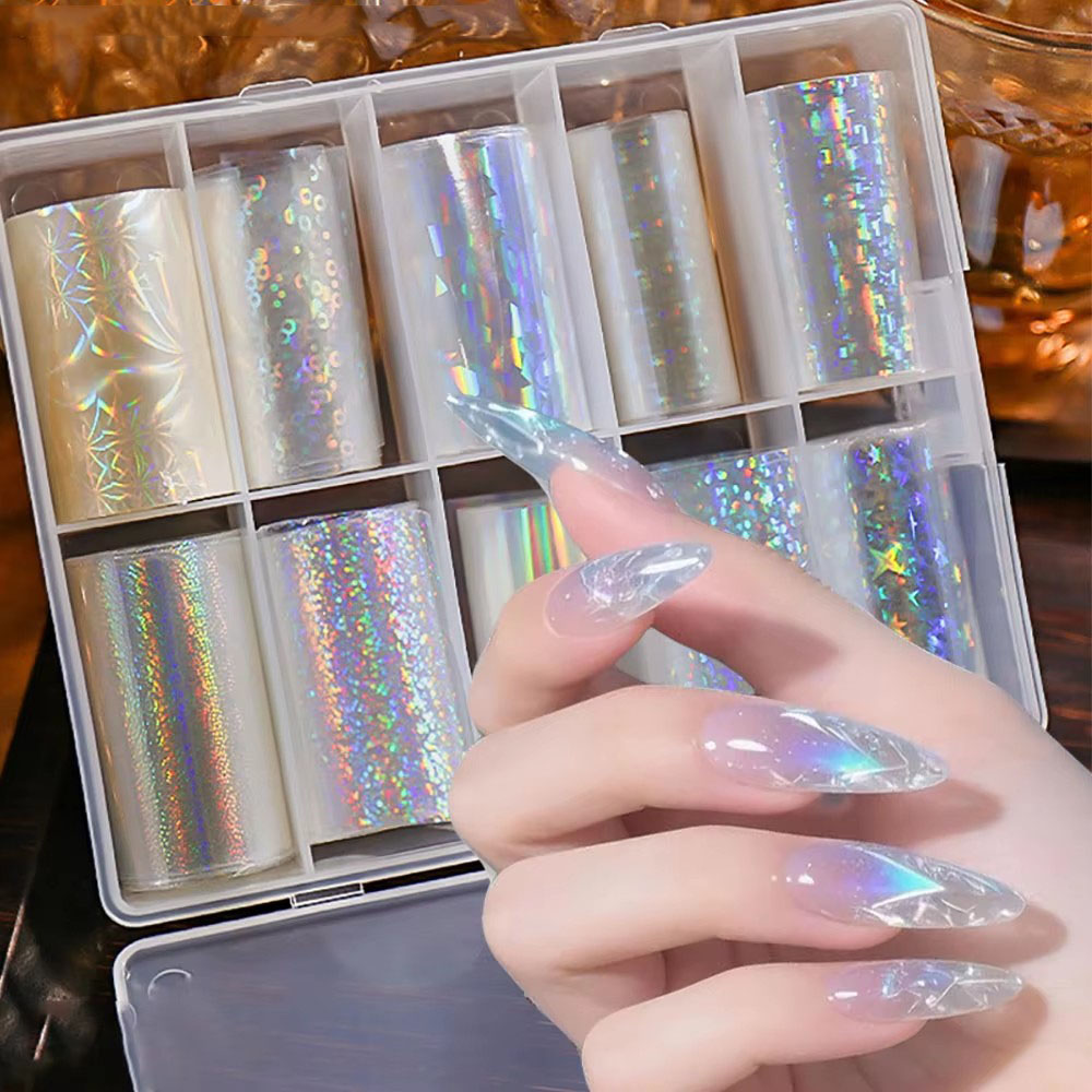 10 Rouleaux/Boîte Nouveaux Aut - Nail Foil Transfer avis et prix