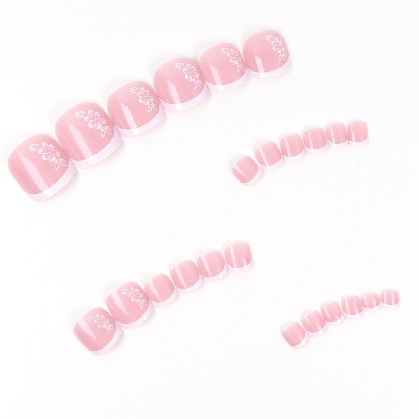 24 pièces court carré rose ave - Nail Art Press On avis et prix